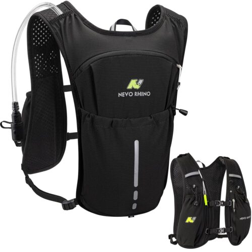 N NEVO RHINO Lightweight Running Vest-Insulated Water Backpack with 1.5L Water Bladder, Hydration Vest for Hiking, Trail Running, Marathons, Cycling