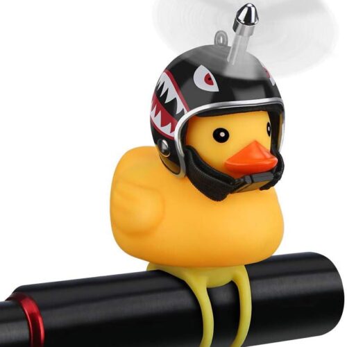 NEKRASH Duck Bike Bell, Rubber Duck Bicycle Accessories with LED Light, Cute Propeller Handlebar Bicycle Horns for Kids Toddler Children Adults Sport Outdoor