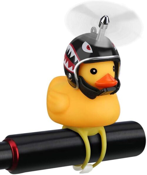 NEKRASH Duck Bike Bell, Rubber Duck Bicycle Accessories with LED Light, Cute Propeller Handlebar Bicycle Horns for Kids Toddler Children Adults Sport Outdoor