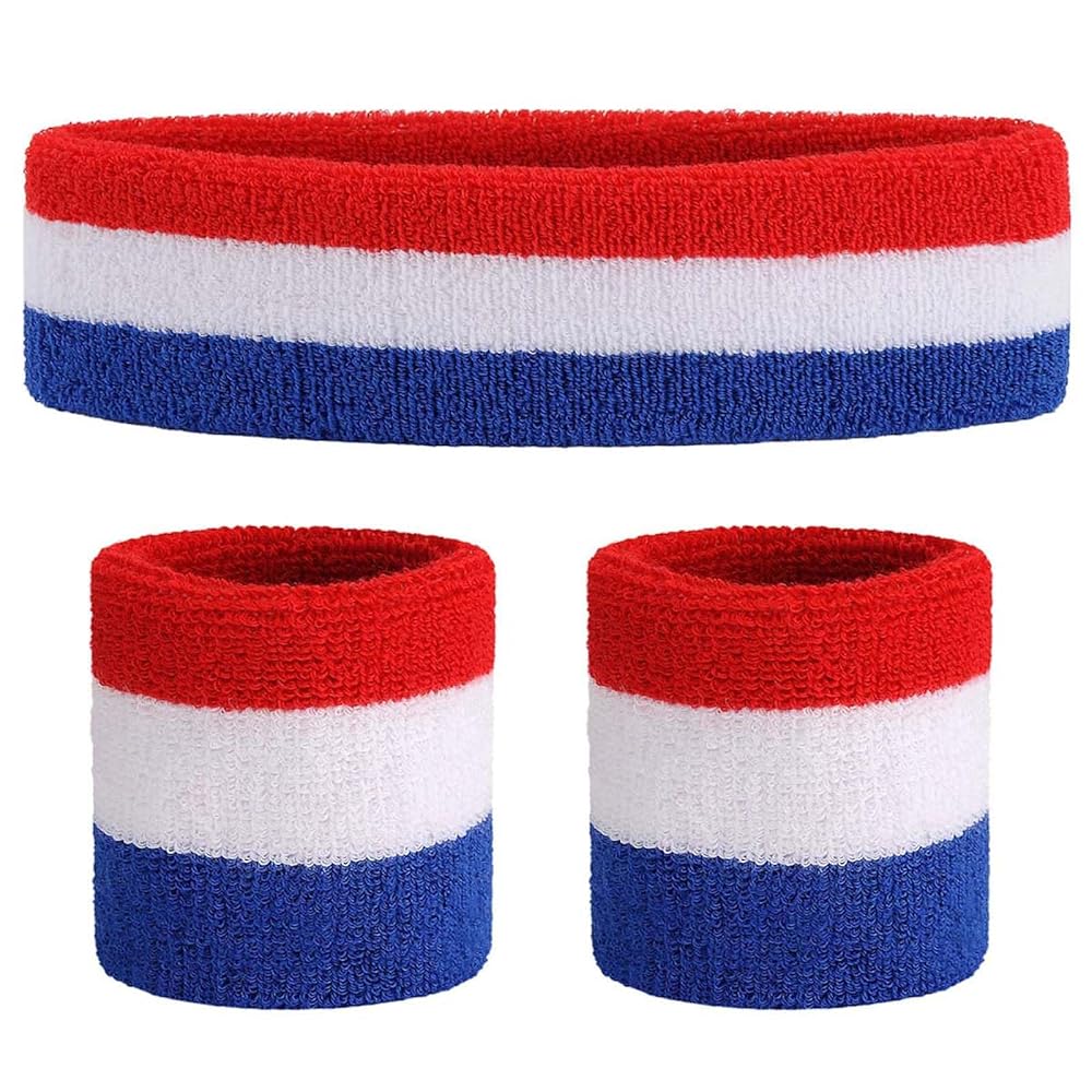 ONUPGO Sweatband Set Sports Headband Wristband Set Sweatbands Terry Cloth Wristband Wrist Sweatband Headbands Moisture Wicking Sweat Absorbing Head Band ONUPGO Sweatband Set Sports Headband Wristband Set Sweatbands Terry Cloth Wristband Wrist Sweatband Headbands Moisture Wicking Sweat Absorbing Head Band