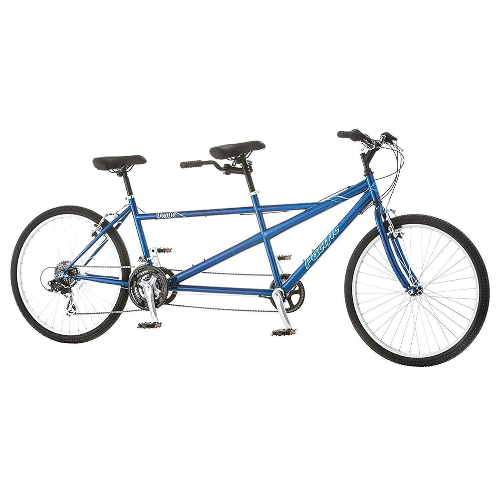 Pacific Dualie Adult Tandem Cruiser Bike, Two-Rider Bicycle for Men and Women, 26-Inch Wheels, 21-Speed, Linear Pull Brakes, Blue Pacific Dualie Adult Tandem Cruiser Bike, Two-Rider Bicycle for Men and Women, 26-Inch Wheels, 21-Speed, Linear Pull Brakes, Blue