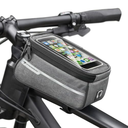 PARDUS Bike/Bicycle Phone Front Frame Bag, 4.3 x 3.9 x 8.2 inch, 200g,1L, Polyester, Waterproof Bike Bag, Phone Mount EVA Hard Shell Bike Pouch with Rain Cover Compatible with...