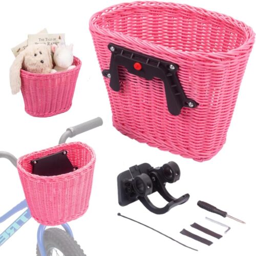 PEDALON Kids Bike Basket with Innovative Clip - Large Non-Sagging Bicycle Front Basket for Girls & Boys - Basket for Tricycle - Premium Bike Accessories for Little Kid and...