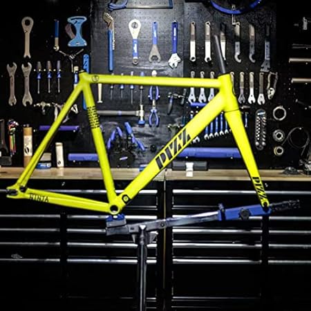 PIZZ Ninja 700c 6069 Aluminum Fixed Gear Frame Carbon Fork 50/52/54/56cm Muscle Sensation Fixie Frameset, YELLOW