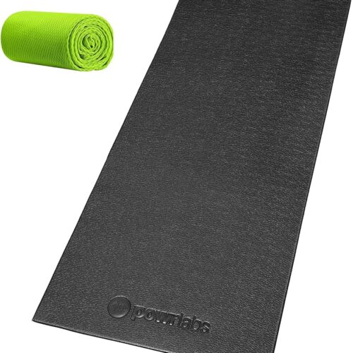 Powr Labs Exercise Mats (Super Thick 6mm, 30x71) Gym Mat Bike Mat Indoor Cycling, Treadmill Mat, Gym Floor Mat, Stationary Bike Mat Indoor Bike Mat Works with Peloton Bike Mat...