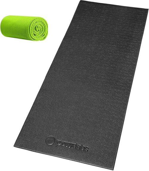 Powr Labs Exercise Mats (Super Thick 6mm, 30x71) Gym Mat Bike Mat Indoor Cycling, Treadmill Mat, Gym Floor Mat, Stationary Bike Mat Indoor Bike Mat Works with Peloton Bike Mat...