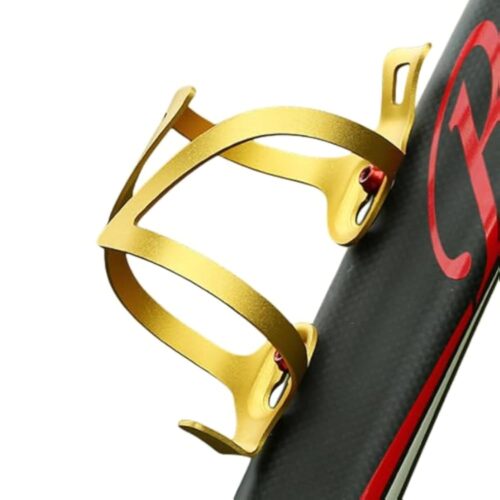 Premium Aluminum Alloy Bike Cup Holder - - Durable Water Bottle Cage for Bicycle, Road Bike, Mountain Bikes (Gold)