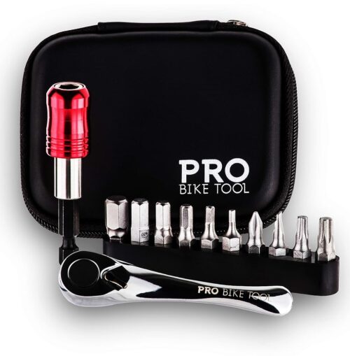 Pro Bike Tool Mini Ratchet Tool Set - Multitool Repair Kit for Road & Mountain Bikes - Bike Accessories - Versatile EDC Tool Box for Your Road Bicycle or Mountain Bike, Home or...