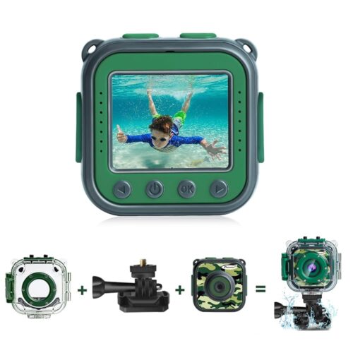 PROGRACE Kids Waterproof Camera for Boy Toys-Underwater Video Camera for Kids 1080P HD Camcorder Toy Gift Boys 3 4 5 6 7 8 9 10 11 12 Year Old Vlogging YouTube Children Digital...