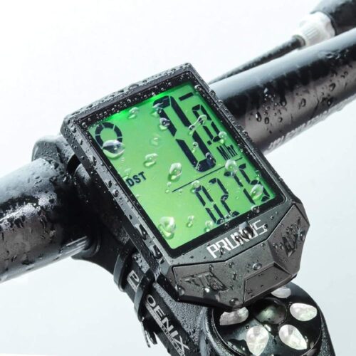 PRUNUS Bike Speedometer and Odometer Wireless Waterproof Bicycle Computer with Touch Sensor Switch, Big Digital LCD Screen, Automatic Wake-up for Outdoor MTB Road Cycling and...