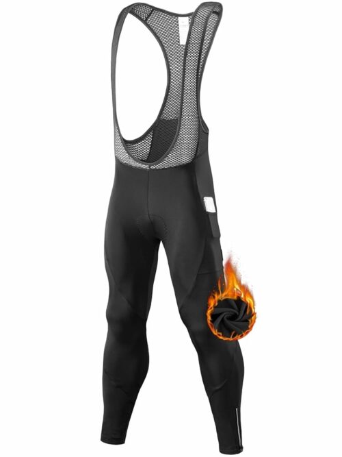 qualidyne Cycling Bib Pants for Men 4D Padded Bike Bib Tights Biking Bicycle Long Leggings with Pockets
