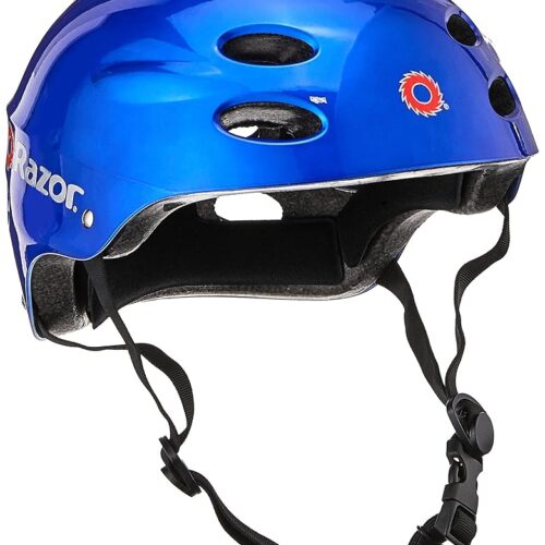 Razor V-17 Youth Multi-Sport Helmet - CPSC Approved Kid’s Helmet with Adjustable Strap - Durable Helmet with Foam Padding for Biking, Skating, and Other Outdoor Sports