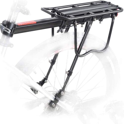 Rear Bike Rack Bicycle Cargo Rack Quick Release Adjustable, Quick Release Mountain Road Bicycle Rear Racks 110 lbs Capacity Universal, Capacity Easy to Install