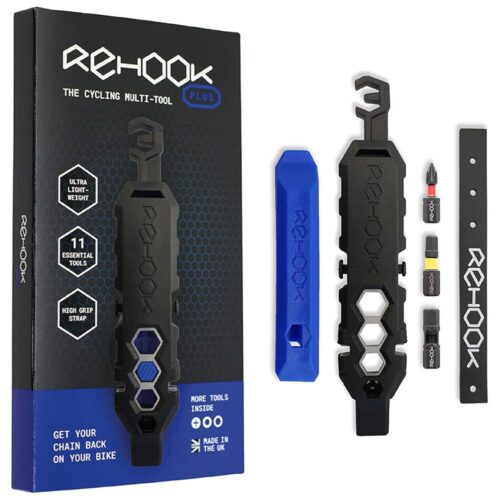 Rehook PLUS - Lightweight Bike Multi Tool for Cyclists. Includes Tyre Levers, Spoke Keys, Chain Tool, Wrench, Hex, Screwdriver