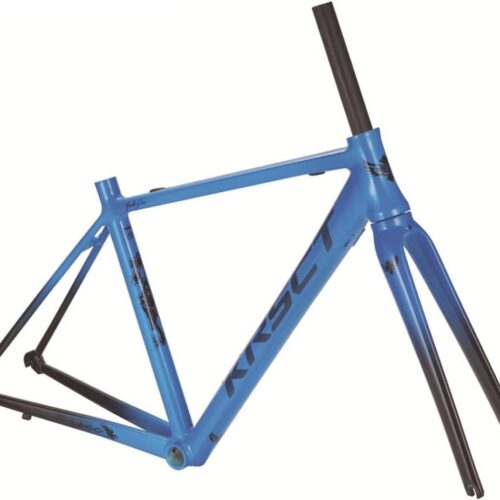 Road Bike Frameset 700C Lightweight Aluminum Alloy Bike Frame 44cm/46cm/48cm/50cm C Brake Frame QR 100/130mm，with Carbon Fork(Size:46CM)