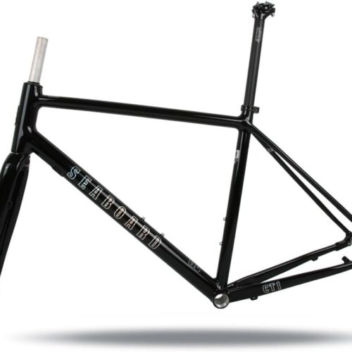 Road Bike Frameset Gravel Bikes Frame 700C Disc Brake Frame Aluminum Alloy Bike Frame 44cm 47cm 50cm 53cm Thru Axle Frame 100/142mm BSA BB68mm(Gloss Black,50cm)