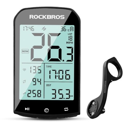 ROCKBROS Bike Computer Wireless Cycling Computers ANT+ Bluetooth Bike Speedometer Odometer Bicycle Computer with Speed Cadence Sensor for Riding Cycling Waterproof 2.9inch LCD...