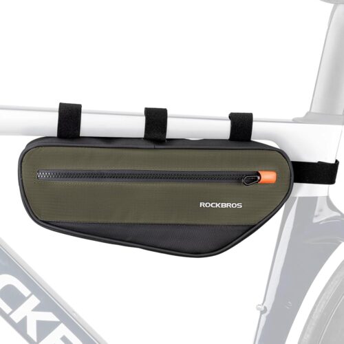 ROCKBROS Bike Frame Bag Bike Handlebar Bag Bike Bag with Large Opening Zippers, Bike Pounch For Mountain Road Bike, Quick Release 1.5L