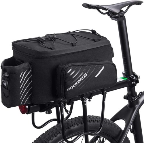 ROCKBROS Bike Rack Bag Bicycle Bag Trunk Rear Rack Bag Bike Panniers Bike Accessories Basket Storage Luggage Saddle Shoulder Bag 13L for E bike, Bicycle With Rain Cover