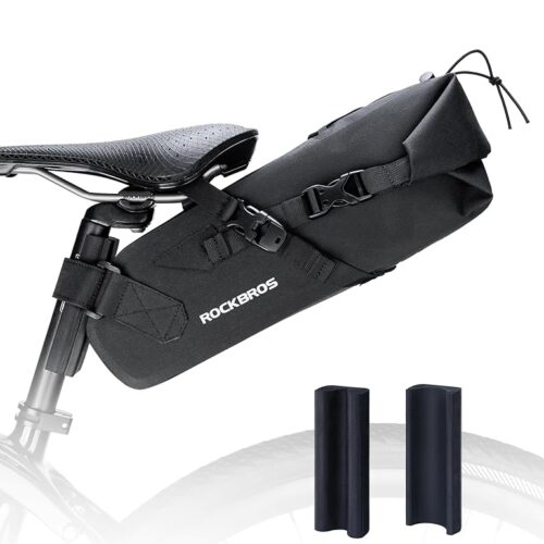 ROCKBROS Bikepacking Bag Bike Saddle Bag Large Capacity Bikepacking Seat Bag Waterproof Bike Seat Bag Max 3L