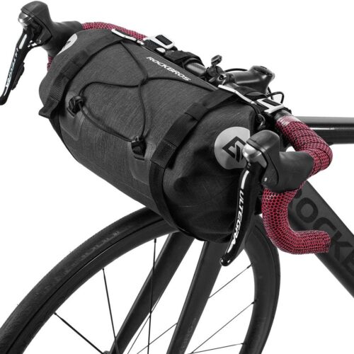 ROCKBROS Bikepacking Bike Handlebar Bag 7L-14L Waterproof Large Dry Pack Bicycle Front Bag Roll for MTB Mountain Road Drop-bar Bikes Bar