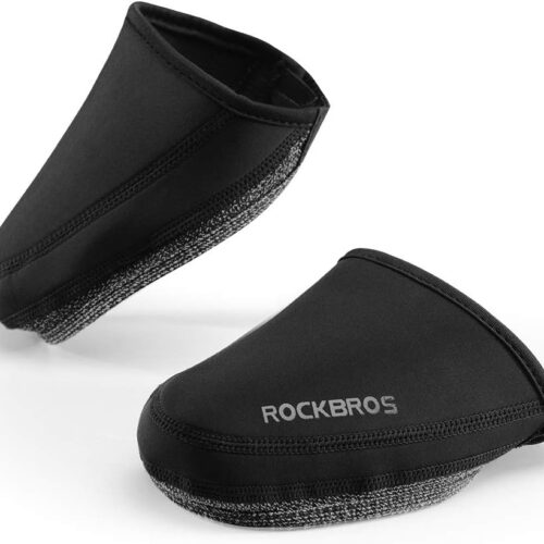 ROCKBROS Cycling Shoe Covers Thermal Shoes Toe Cover Windproof Half Shoecover Water-Resistant for Mountain Road Cycling Shoes Black