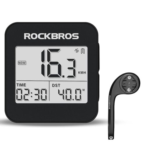 ROCKBROS GPS Bike Computer with Mount, Accurate Bike Speedometer with Automatic Backlight, Bicycle Odometer IPX6 Waterproof and 600mAH Battery Large Display Screen