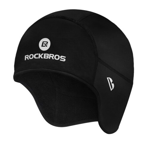 ROCKBROS Skull Cap Helmet Liner Winter Thermal Cycling Caps for Men Women Running Beanies Hat with Glasses Holes