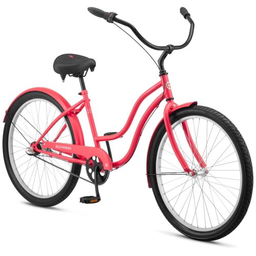 Schwinn Mikko Beach Cruiser Bike for Adult Men and Women, 1/3/7-Speed Twist Shifter Options, 26-Inch Wheels, 17-Inch Steel Frames, Full Front & Rear Fenders, Vintage Inspired...