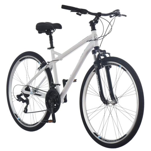 Schwinn Network Hybrid Bike, Men and Women, 700c Wheels, 15-18-Inch Adult Frame, Front Suspension Alloy Linear Brakes