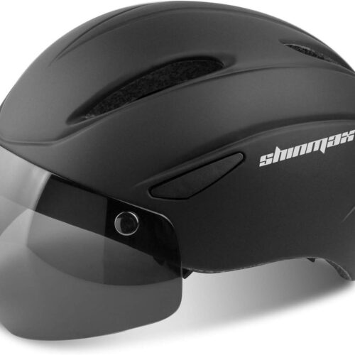 Shinmax Bike Helmet for Men Women, Bicycle Helmet with Detachable Magnetic Goggles Adjustable for Adult Road Biking Mountain Cycling Helmet (BC-001)