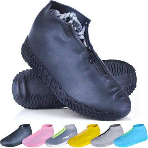 Shoe Covers Waterproof Reusable Foldable Not-Slip Rain Shoe Covers with Zipper,Shoe Protectors Overshoes Rain Galoshes for Kids Men and Women