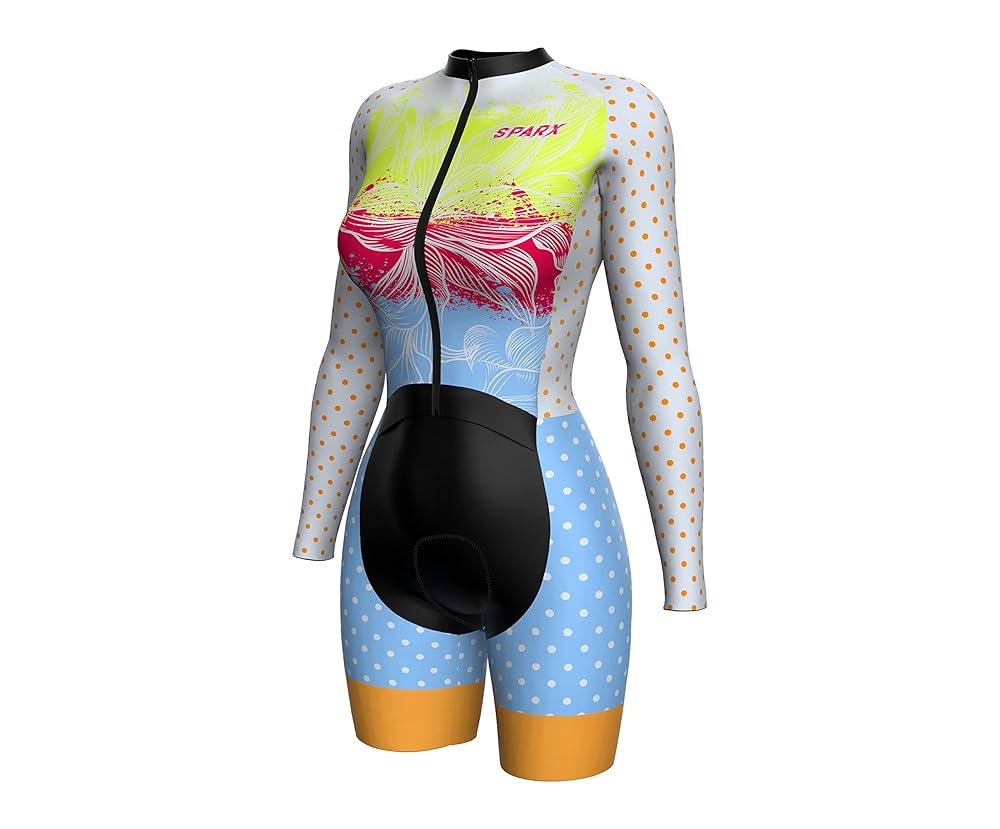 Sparx Premium Women Cycling Skinsuit Padded Speedsuit Women One Piece Cycling Kit