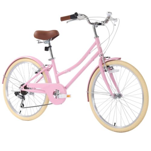 SPATIAL Womens Bike, 24 Inch Beach Cruiser Bike with Dual V-Brake, 6 Speed Complete Cruiser Bikes Womens Bicycle for Adults, Step-Through Comfortable City Bike, Multiple Colors