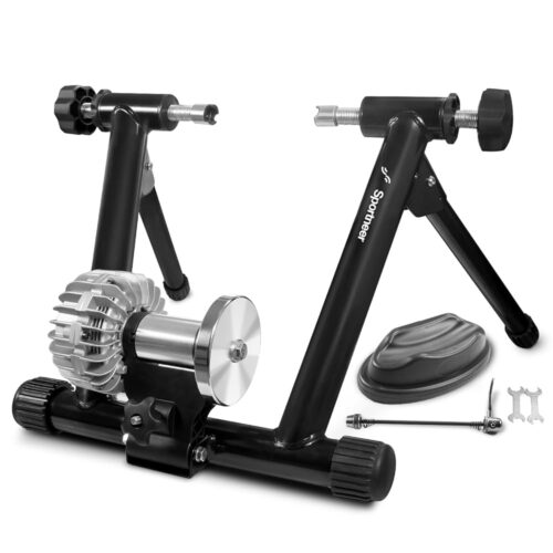 Sportneer Bike Trainer - Fluid Stationary Bike Stand for 26-29" & 700C Wheels - Auto Resistance Control Bike Trainer Stand for Indoor Riding with Noise Reduction Wheel for Road...