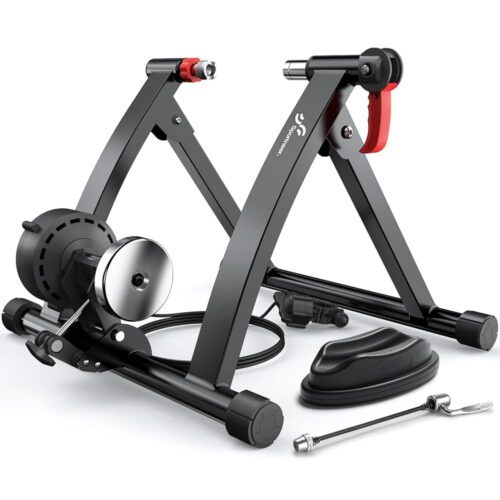 Sportneer Bike Trainer - Magnetic Stationary Bike Stand for 26-28" & 700C Wheels - Adjustable 6 Level Resistance Bike Trainer Stand for Indoor Riding with Quick Release Lever &...