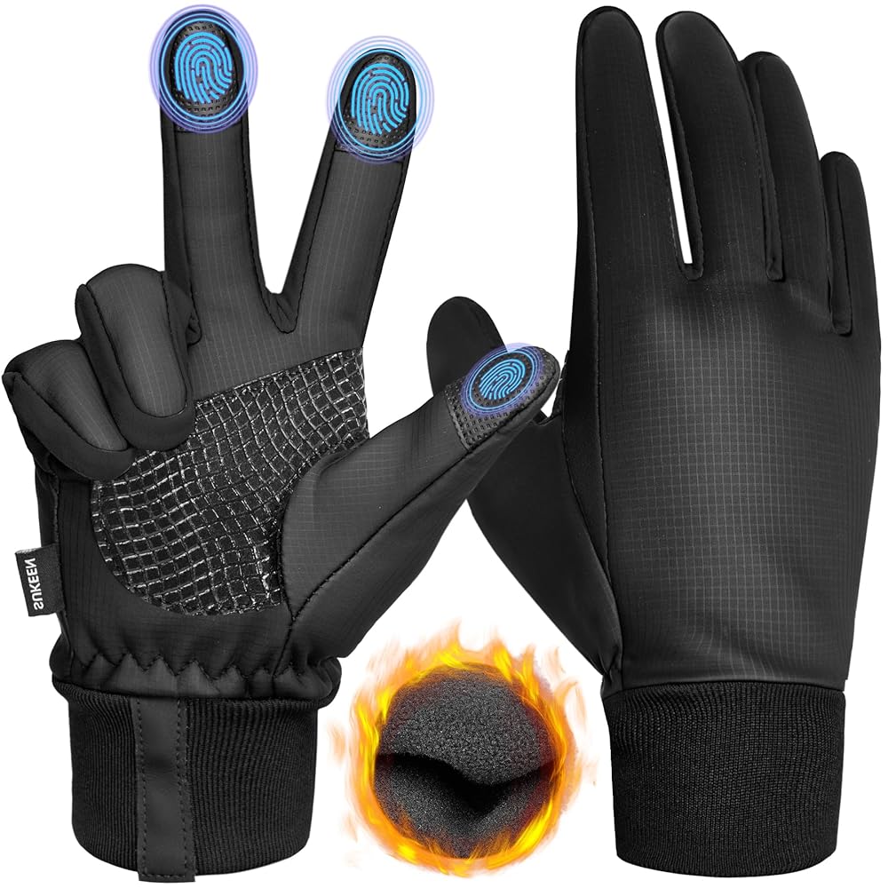 Sukeen Winter Warm Gloves for Men Women,Windproof Running Gloves Touch Screen Cycling Gloves for Cold Weather Outdoor