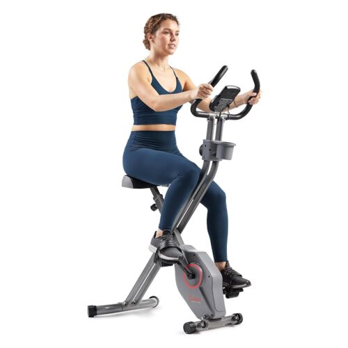 Sunny Health & Fitness Smart Folding X-Bike, Portable Compact Exercise Bike for Indoor Cycling Workout, Home Cardio Training Machine, Free SunnyFit App Bluetooth Connect,...