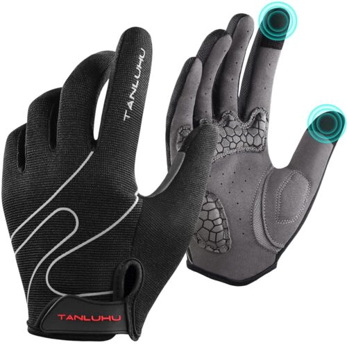 Tanluhu Cycling Gloves Mountain Bike Gloves Biking Gloves for Men Women Outdoor Full Finger Workout Gloves Touch Screen Anti-Slip Shock-Absorbing MTB Gloves Road Bicycle Gloves