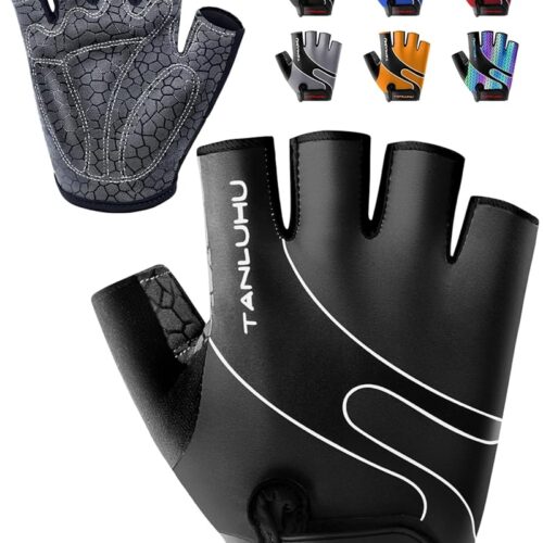 Tanluhu Cycling Gloves Mountain Bike Gloves Half Finger Road Racing Riding Gloves Breathable Shock-Absorbing Biking Gloves for Men and Women