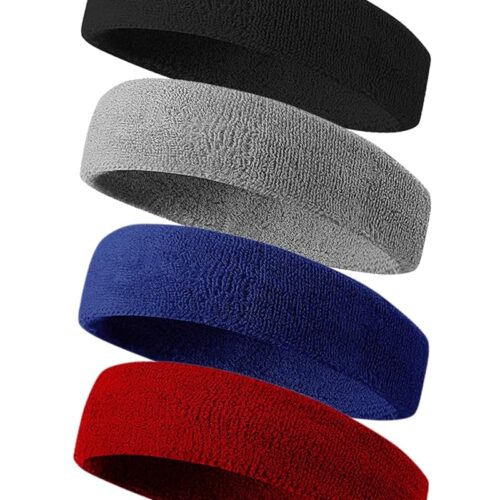 Tanluhu Sweatbands Sport Headbands for Men & Women,Terry Cloth Sweat Band for Tennis, Running, Basketball, Working Out, Execise - Athletic Sweat Cotton Headband Outdoor