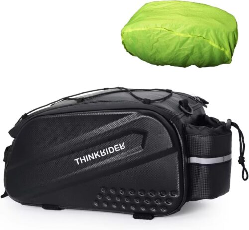 ThinkRider Bike Bags for Bicycle Rear rack 14L Hard Shell Waterproof Bike Ebike Trunk Pannier Saddle Seat Bag Carrier with Reflector, Rain Cover & Shoulder Strap for Commuter...