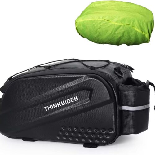 ThinkRider Bike Bags for Bicycle Rear rack 14L Hard Shell Waterproof Bike Ebike Trunk Pannier Saddle Seat Bag Carrier with Reflector, Rain Cover & Shoulder Strap for Commuter...