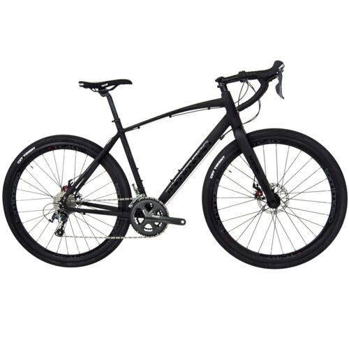 Tommaso Illimitate Gravel Bike, Shimano Tiagra with Disc Brakes, Extra Wide Tires and Carbon Fork, Perfect for Road Or Dirt Trail Adventure Touring, Matte Black