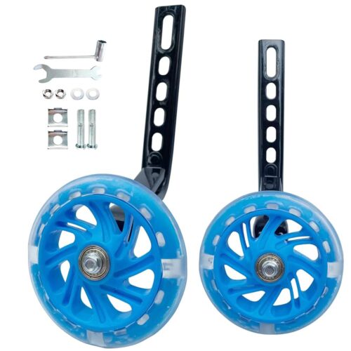 Training Wheels for Bicycle,Flash Mute Wheel Compatible for Bikes of 12-20 Inch 1 Pair (blue)