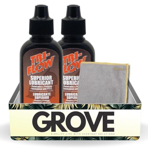 Tri-Flow Superior Lubricant 2 oz Bundle with Microfiber Cloth - Deep Penetration - High-Grade PTFE Formula - Ideal for Bike Chains and Hard-to-Reach Parts and Corrosion...