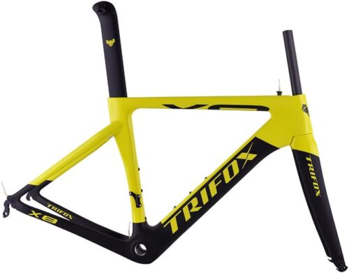 TRIFOX 700c Aero Carbon Road Bicycle Frameset X8QR 48/56cm Carbon Fiber Frameset Quick Release F9*100mm R10x130mm Internal Routing V Brake Frame with Fork Lightweight