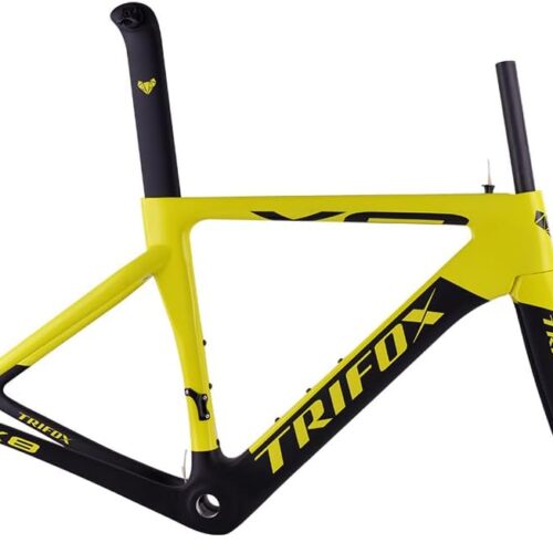 TRIFOX 700c Aero Carbon Road Bicycle Frameset X8QR 48/56cm Carbon Fiber Frameset Quick Release F9*100mm R10x130mm Internal Routing V Brake Frame with Fork Lightweight