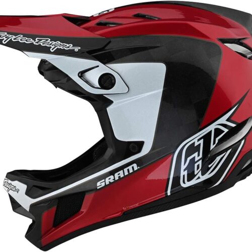 Troy Lee Designs Adult | Downhill | Bicycle | BMX | Full Face D4 Carbon Helmet Corsa SRAM W/MIPS (Red, XXL)