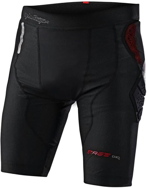 Troy Lee Designs Stage Ghost D30 Short Baselayer, Solid Black, Small